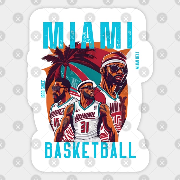 Miami heat basketball  vector graphic design Sticker by Nasromaystro